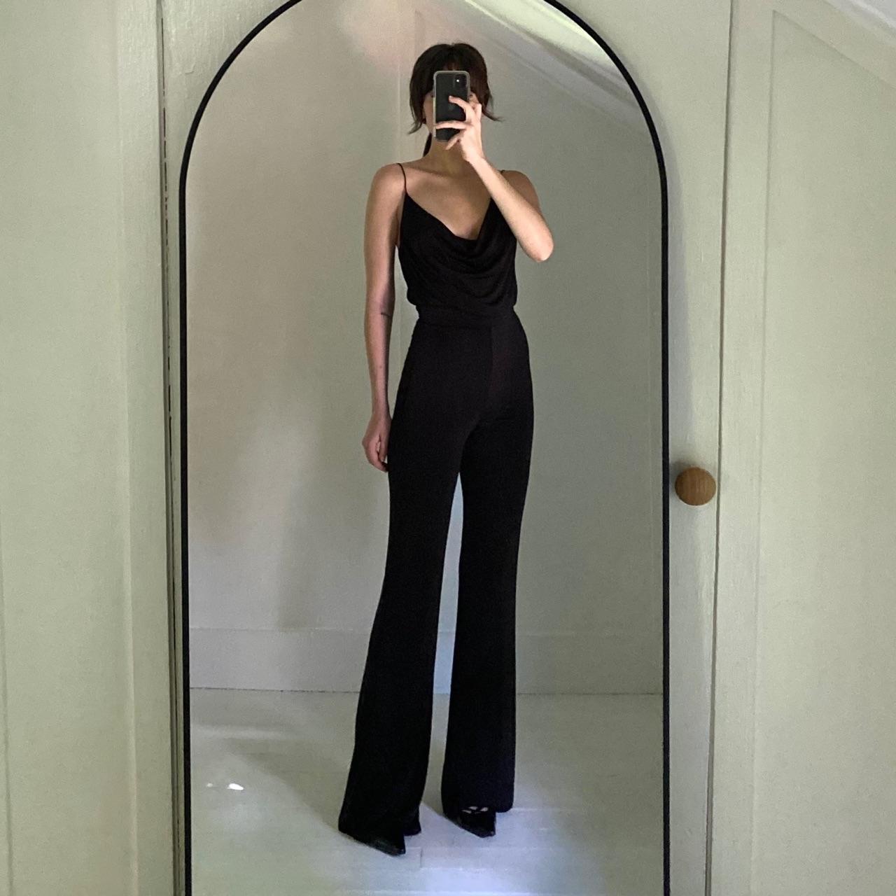Misha Collection Moira Cowl Neck Pantsuit in Black Size 0