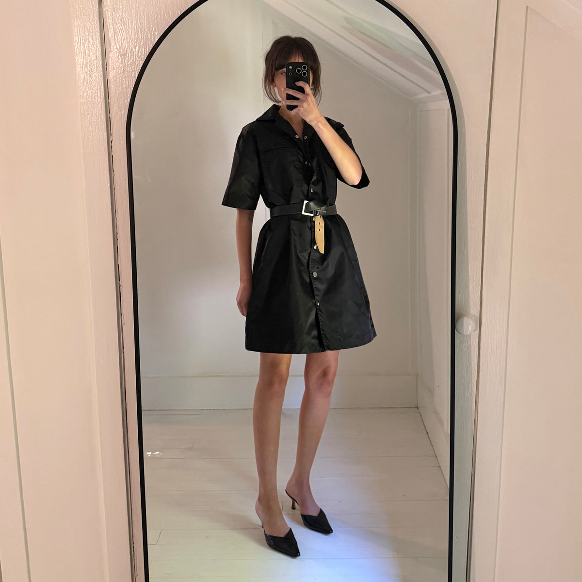 Remain Birger Christensen Storm Mini Shirt Dress in Black Size US 2
