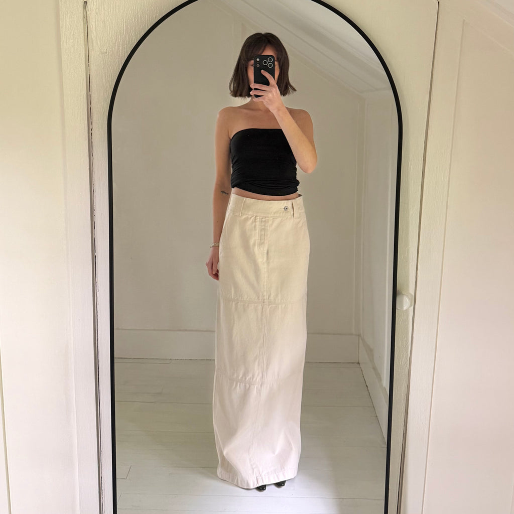 Helsa Canvas Maxi Skirt in Ecru Size XS