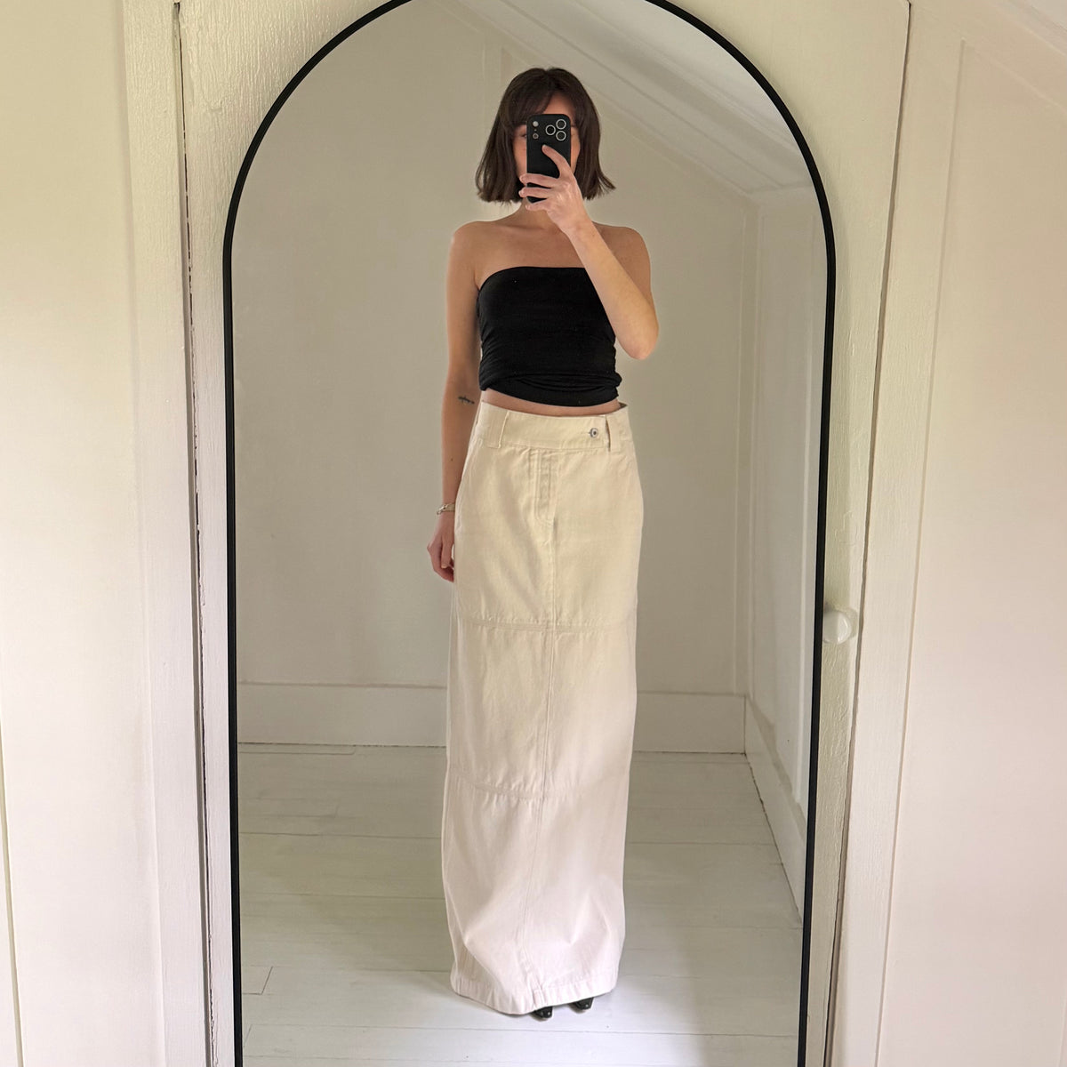 Helsa Canvas Maxi Skirt in Ecru Size XS