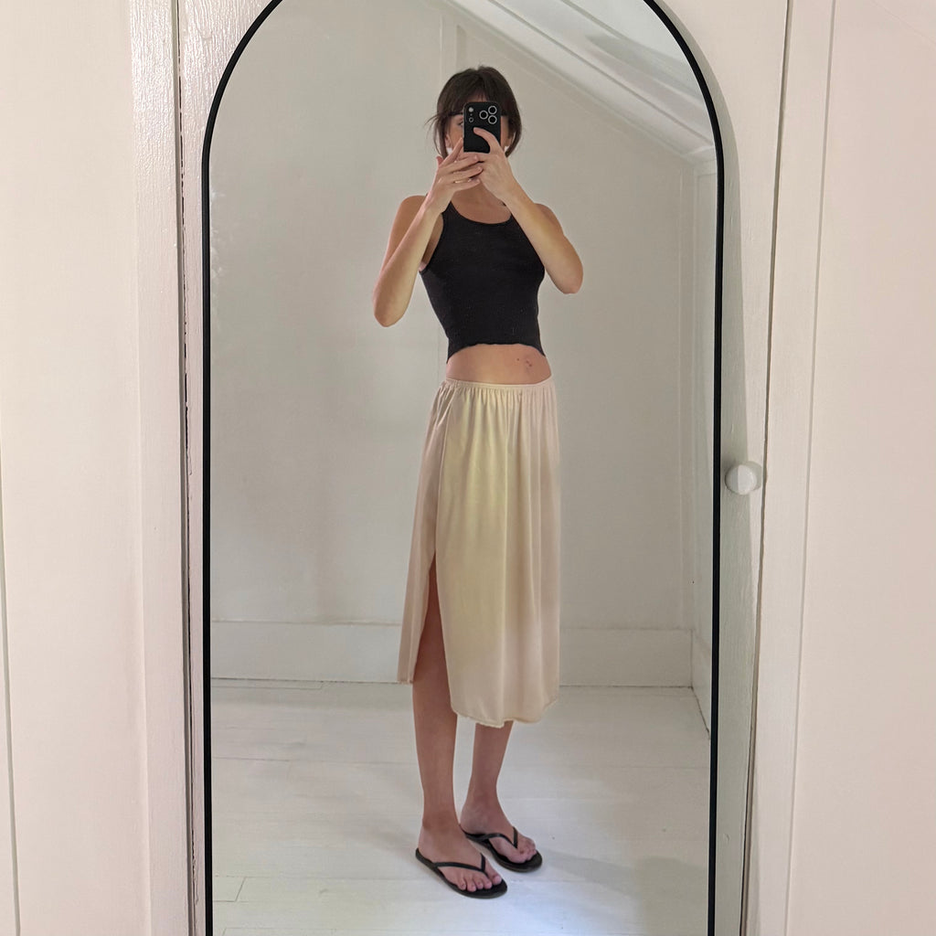 Vanity Fair Vintage Y2K Lace Trim Midi Slip Skirt Size L