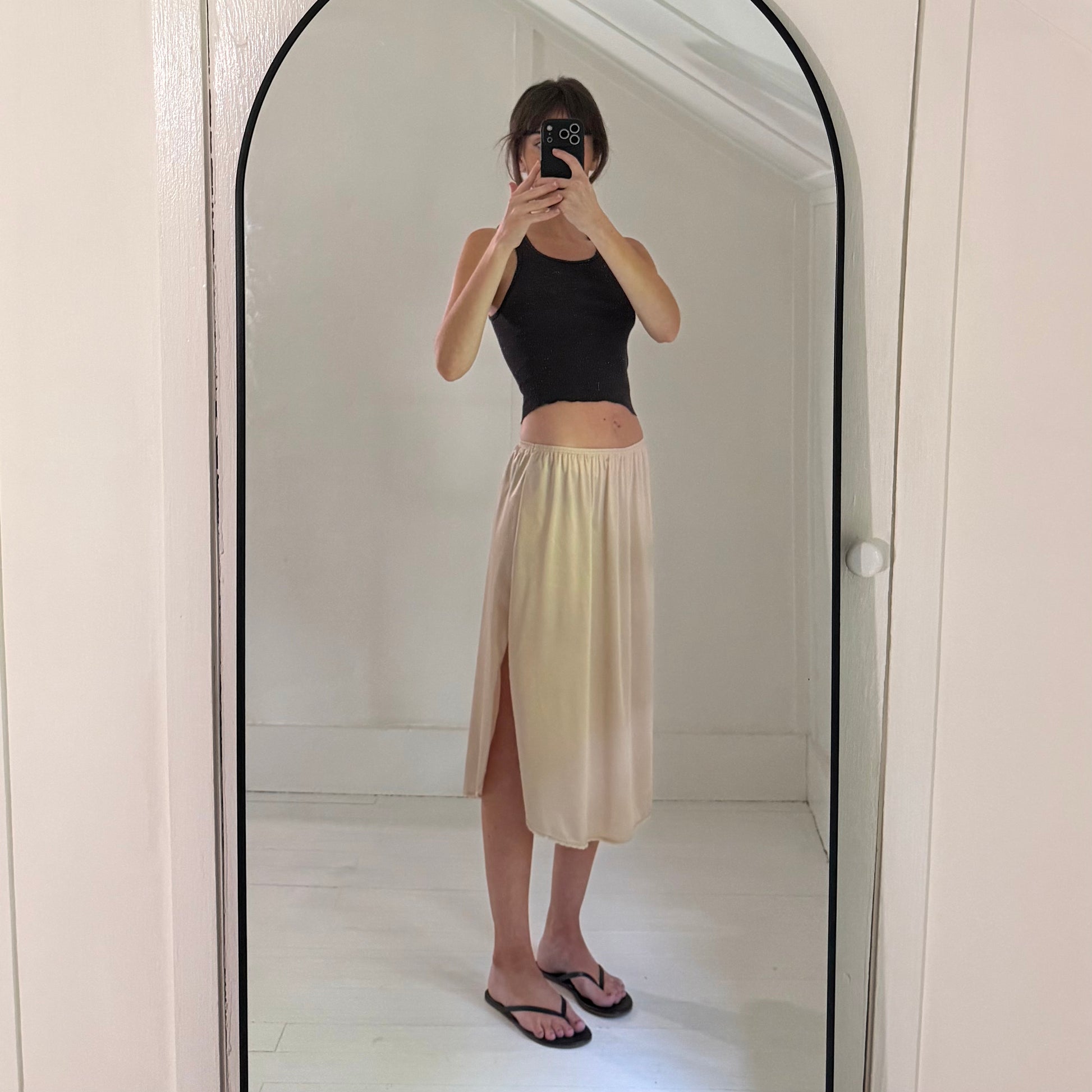 Vanity Fair Vintage Y2K Lace Trim Midi Slip Skirt Size L
