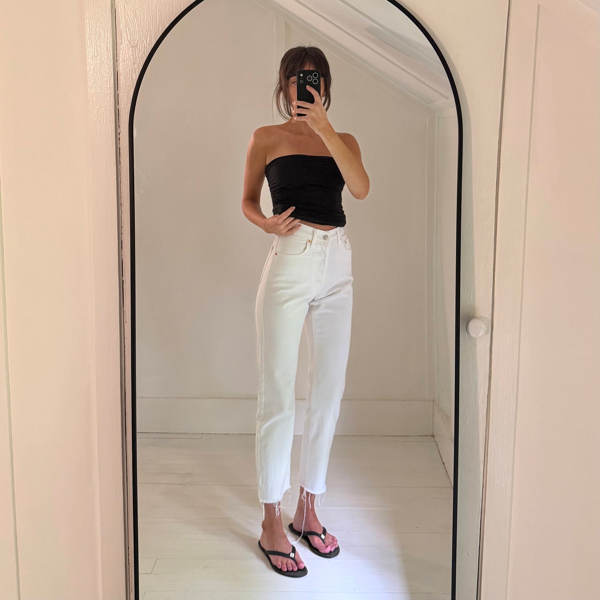 Mango Havana Cropped Straight Leg Jeans Size 1