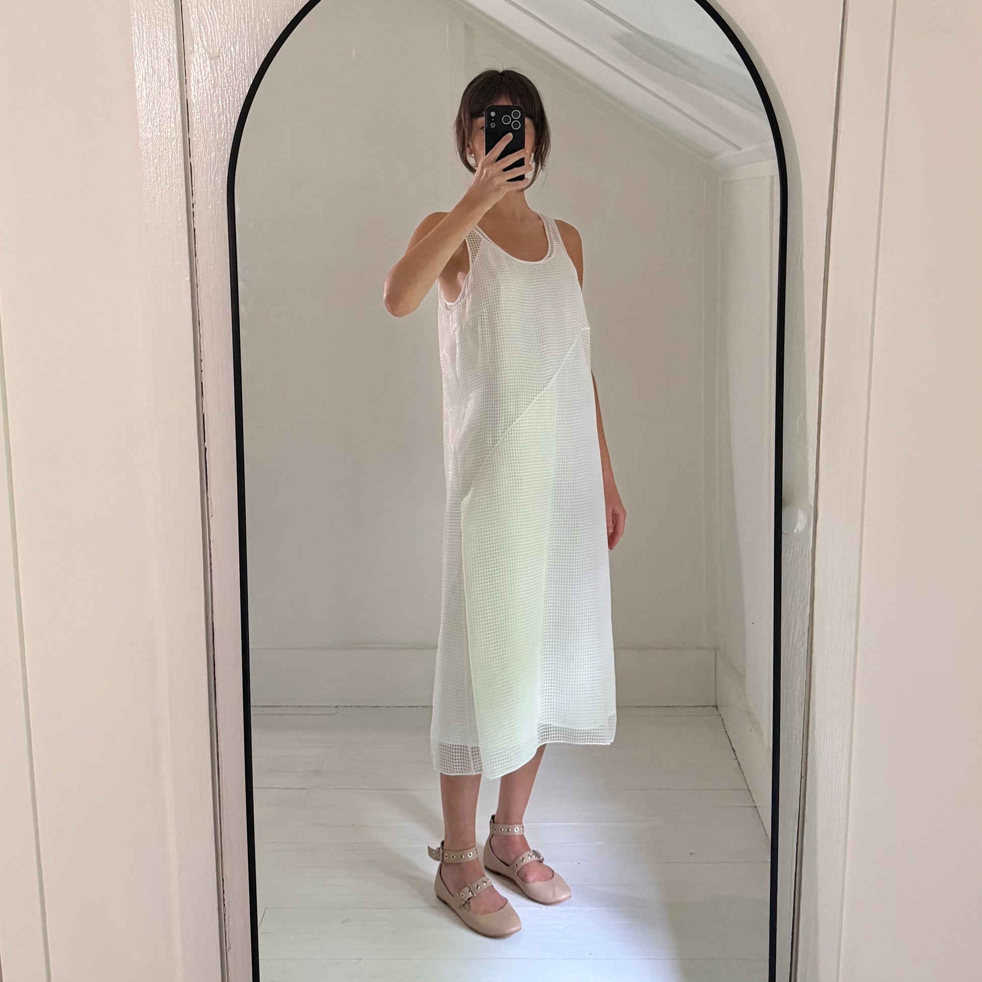 Maison Margiela SS 2020 Sheer Mesh Bias Cut Midi Dress Size 42