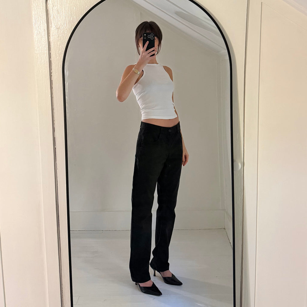 Saint Laurent D47 Straight Fit Low Waist Pants Size Mens 30 Black
