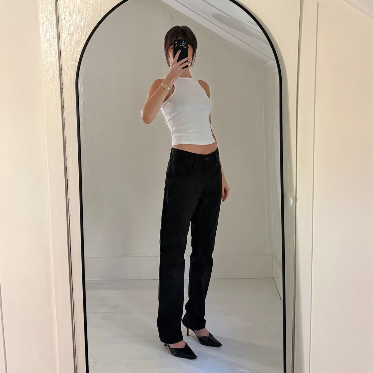 Saint Laurent D47 Straight Fit Low Waist Pants Size Mens 30 Black