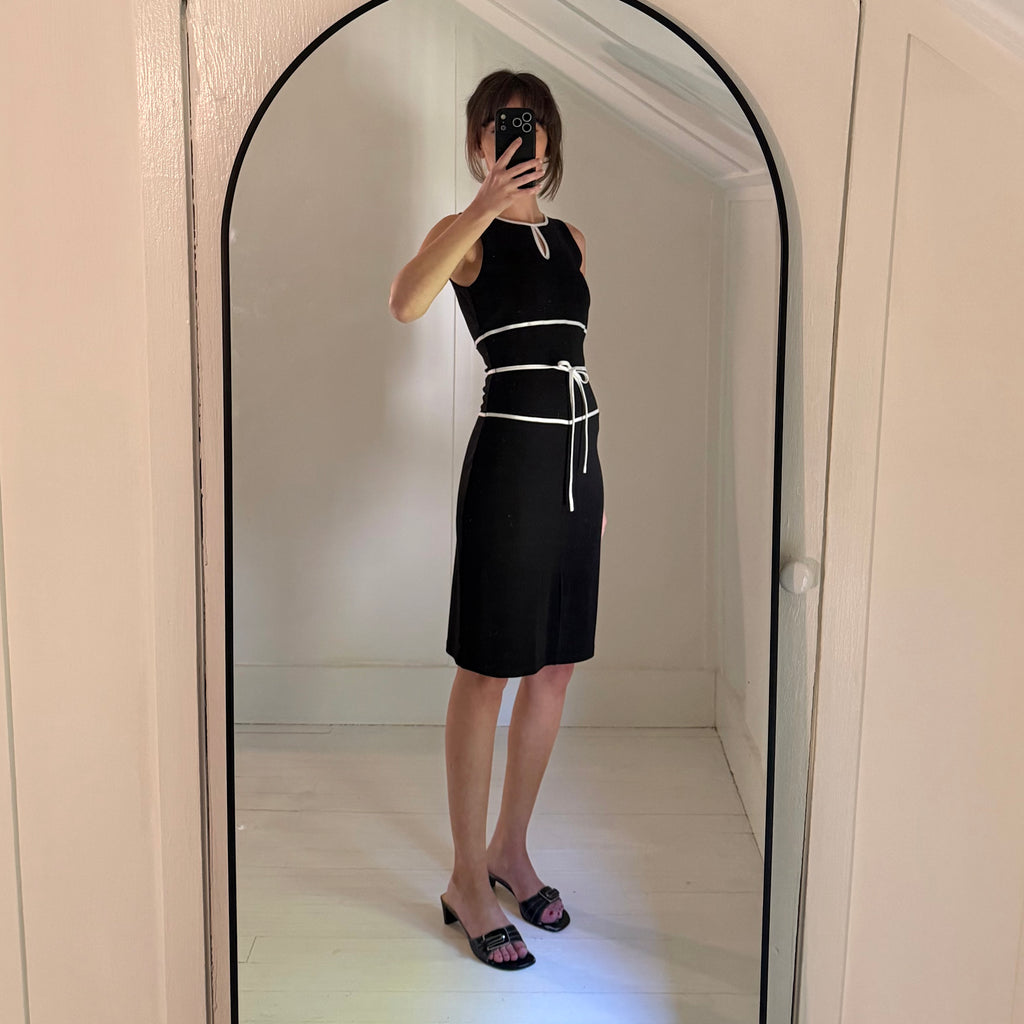 Petite Sophisticate Vintage Y2K Tie Waist Mini Pencil Dress Size P
