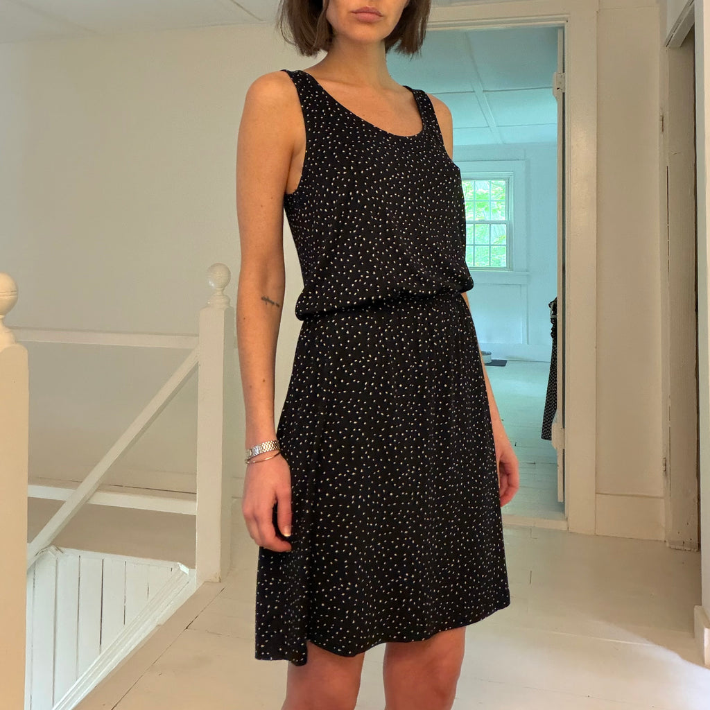 H&M Dot Print Blouson Waist Mini Dress Size XS