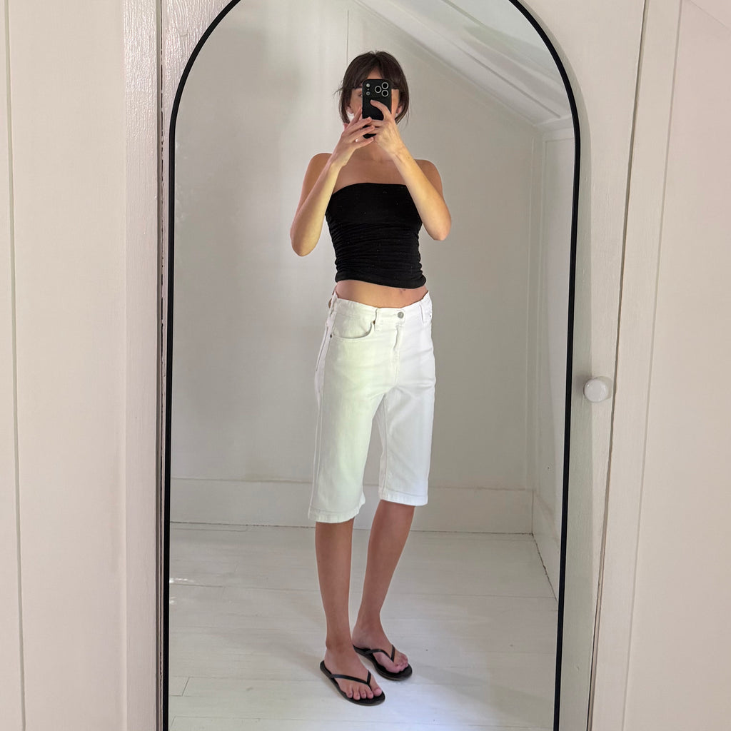 Polo Ralph Lauren The Sullivan Slim Bermuda Jean Shorts Dell White Size 20 NWT