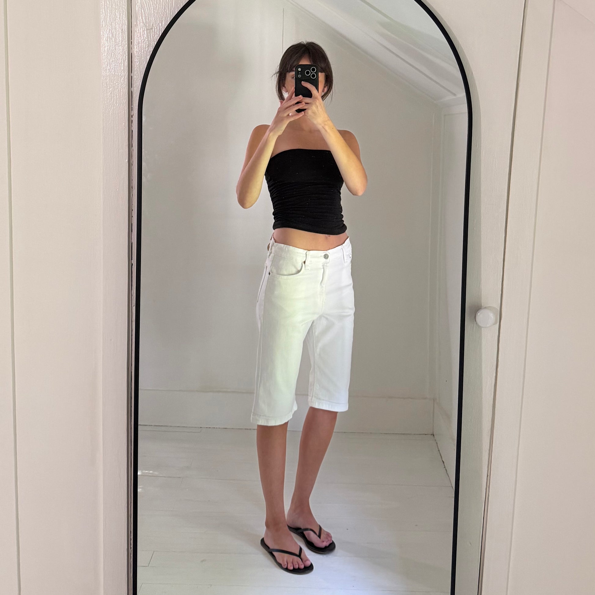 Polo Ralph Lauren The Sullivan Slim Bermuda Jean Shorts Dell White Size 20 NWT