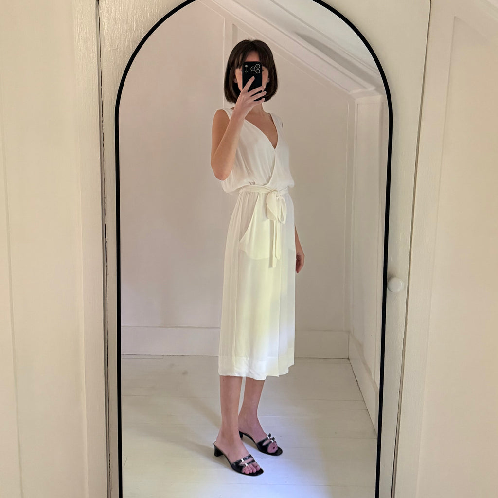 Babaton / Aritzia Maximillian Tie Waist Cropped Wide Leg Jumpsuit Size XS