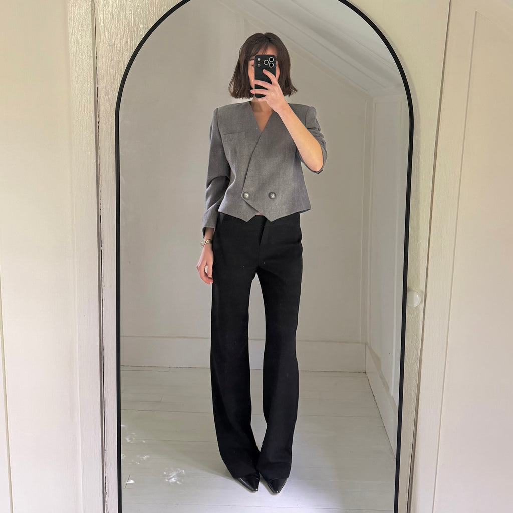 Evan Picone Vintage 80s Wool Double Breasted Cropped Blazer NWT Size 8P