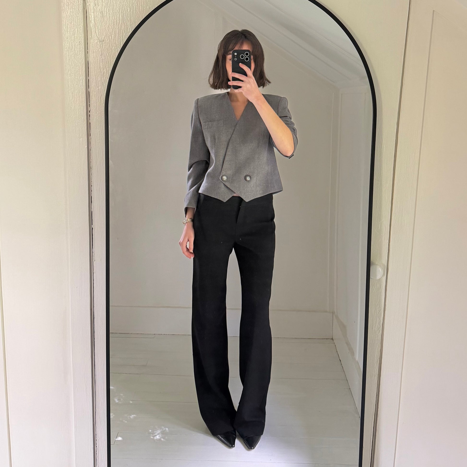 Evan Picone Vintage 80s Wool Double Breasted Cropped Blazer NWT Size 8P