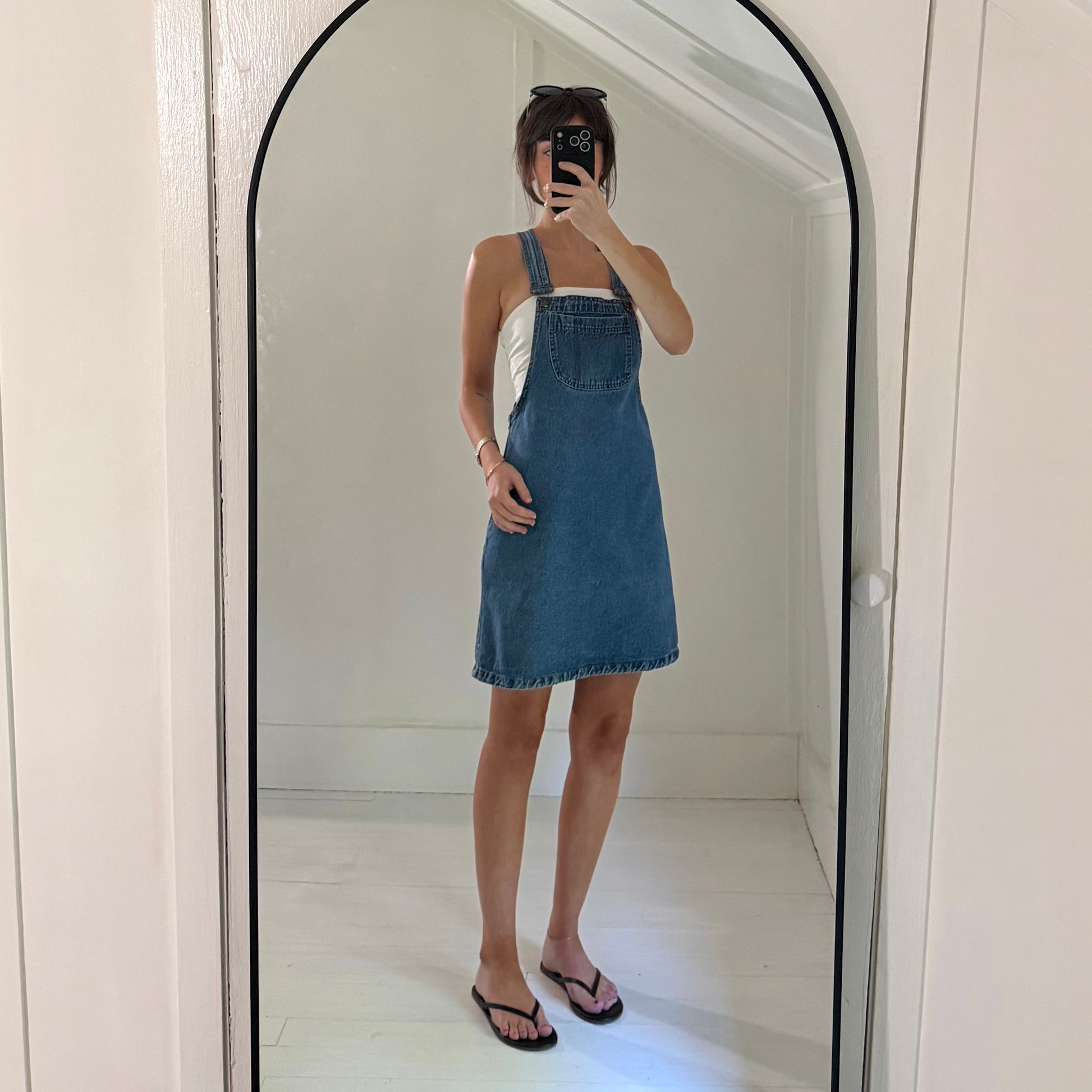 Big Time Vintage 90s Denim Overall Mini Dress Size S
