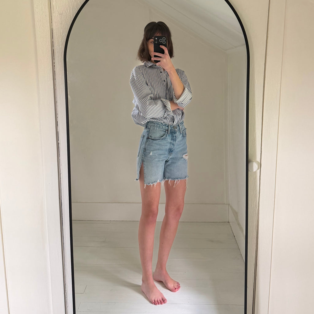 Grlfrnd Reworked Karolina Distressed Jean Shorts A Little More Love Size 25