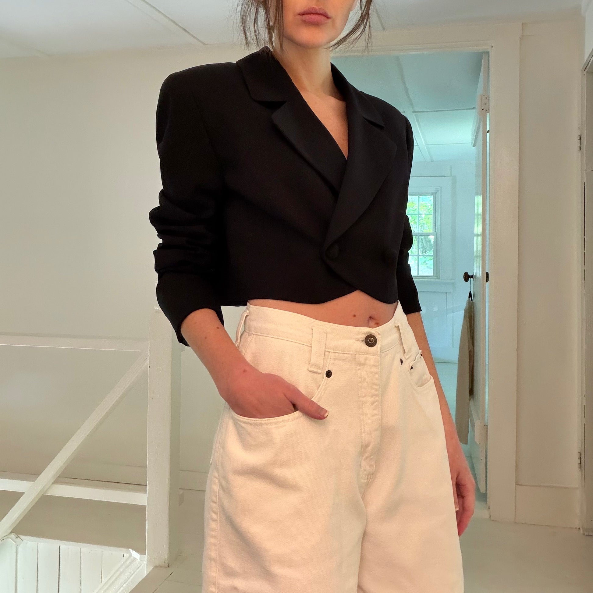 Jones New York Vintage 90s Cropped Double Breasted Blazer Size 4