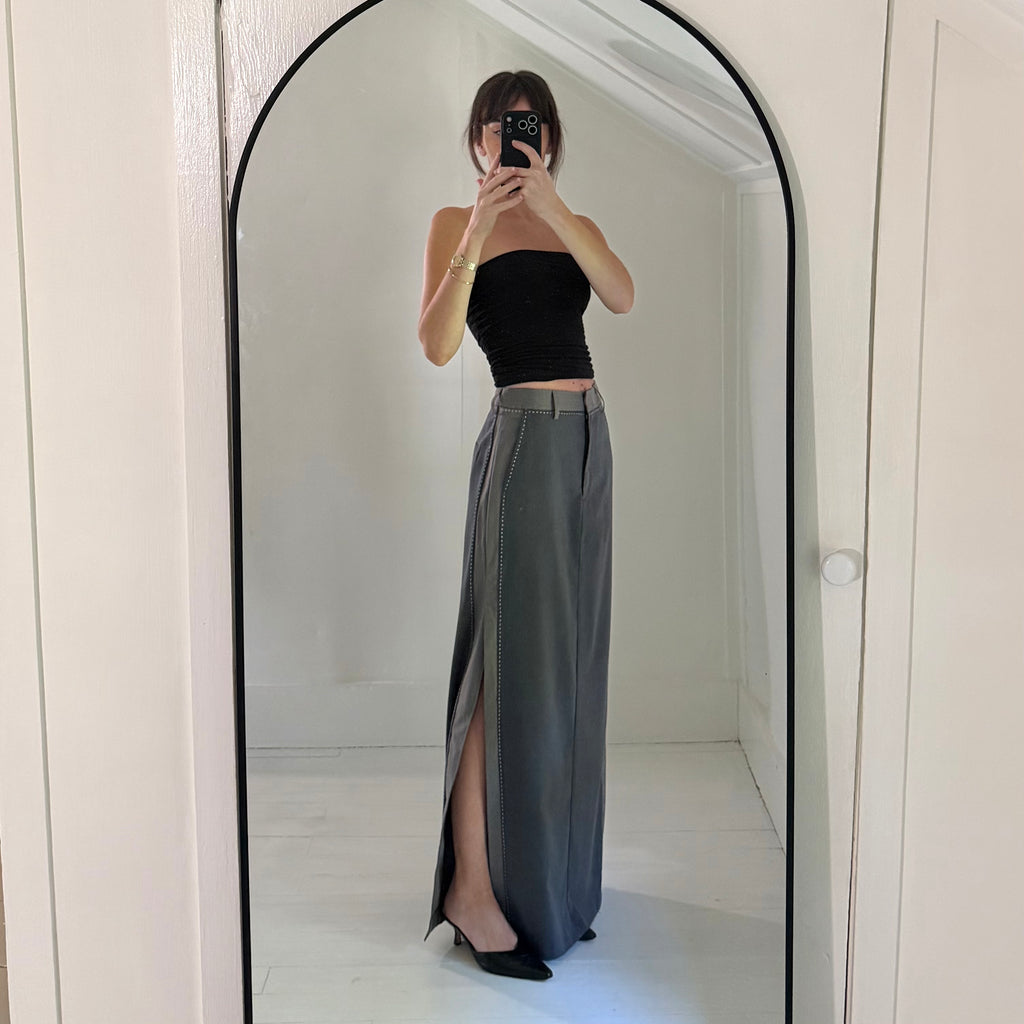 Remain Birger Christensen Two Color Maxi Skirt in Castlerock Combo Size M