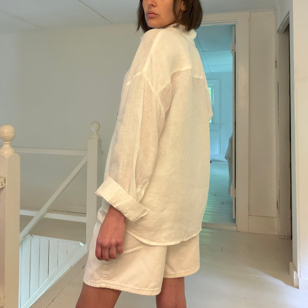 Liviana Conti Donna Linen Button Down Shirt Size 42