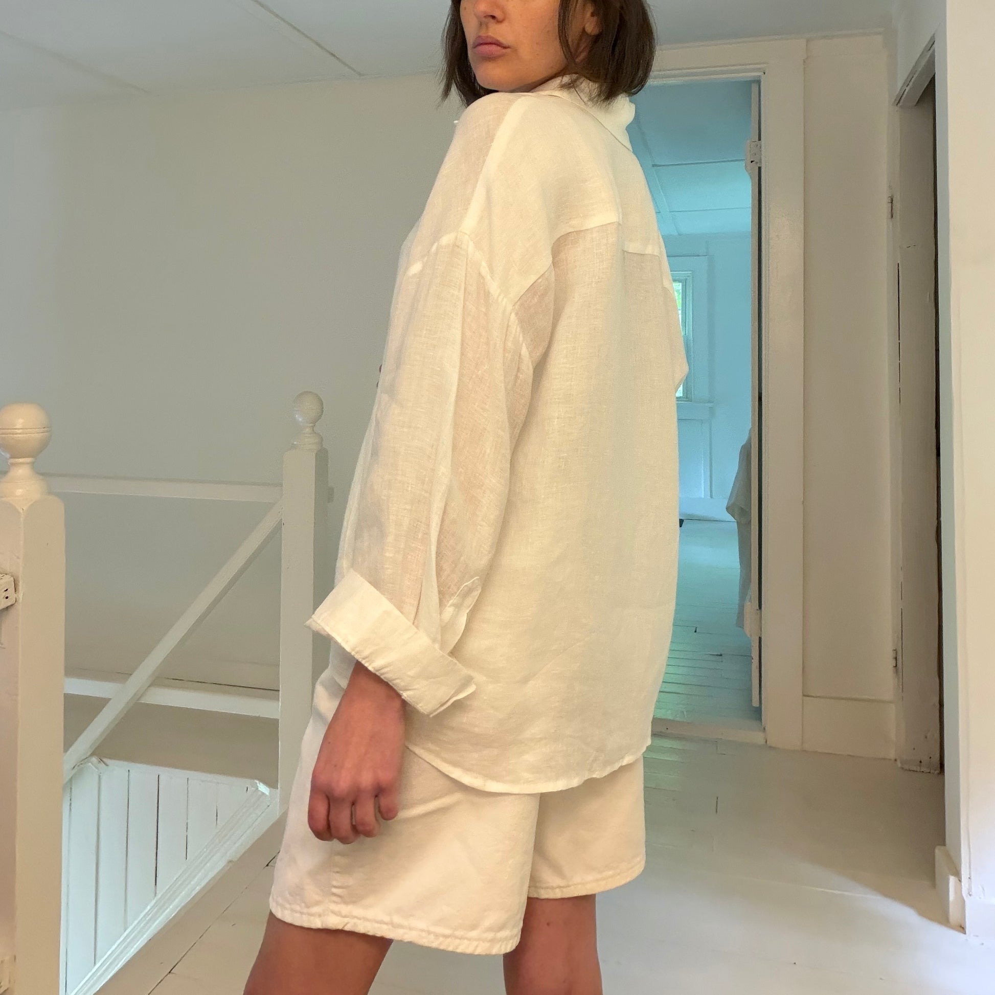 Liviana Conti Donna Linen Button Down Shirt Size 42