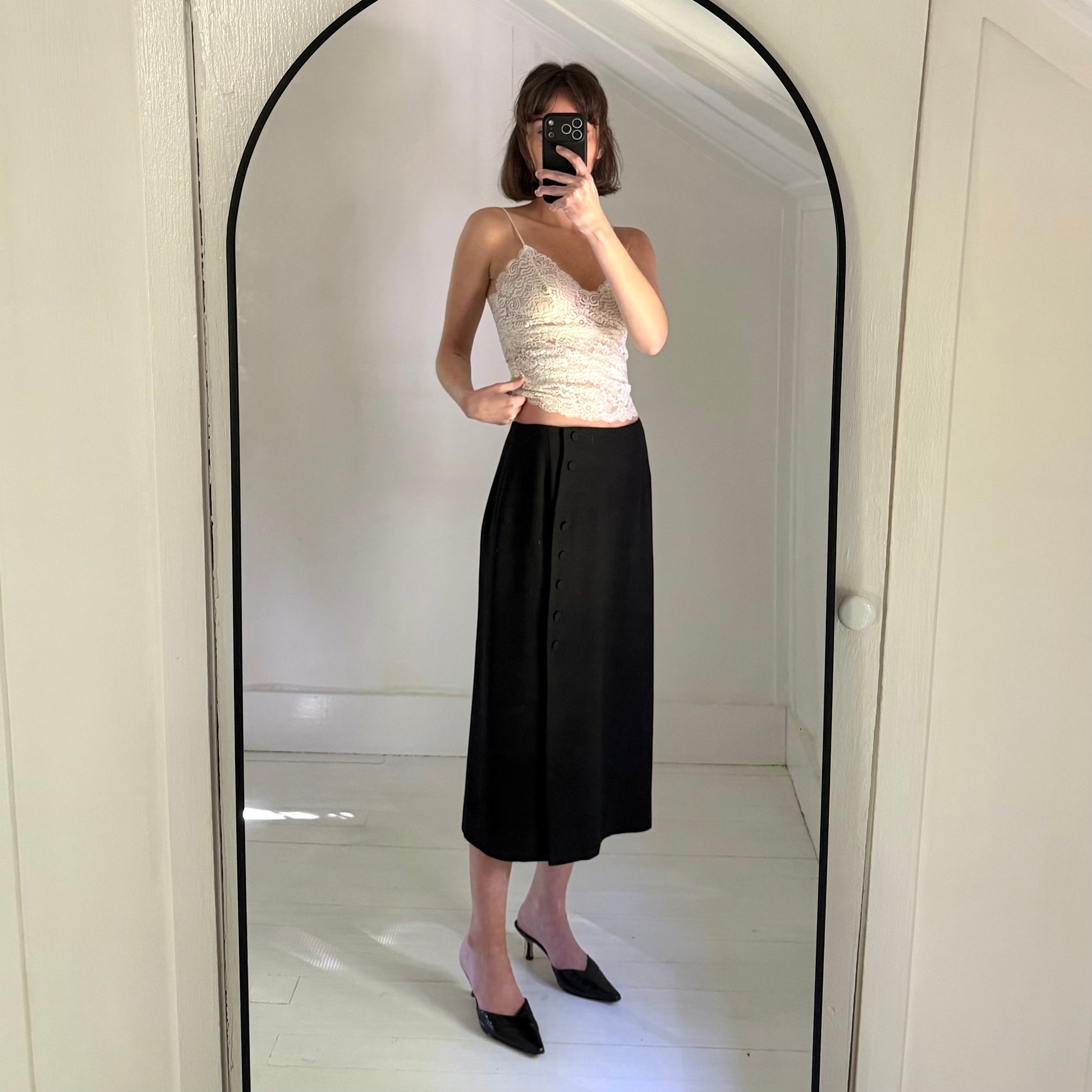 Saks Fifth Avenue Vintage 90s Button Front Midi Pencil Skirt Size 10