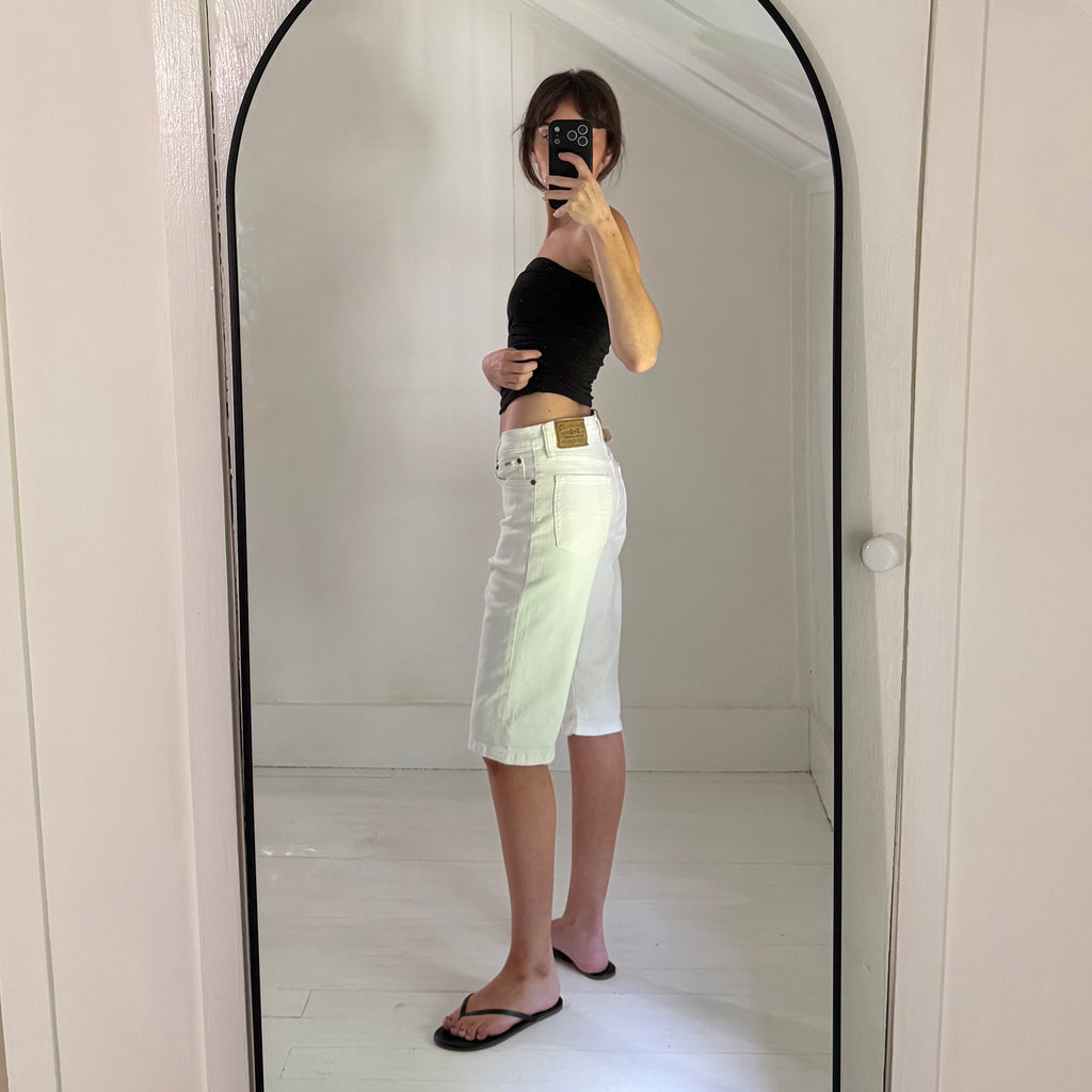 Polo Ralph Lauren The Sullivan Slim Bermuda Jean Shorts Dell White Size 20 NWT
