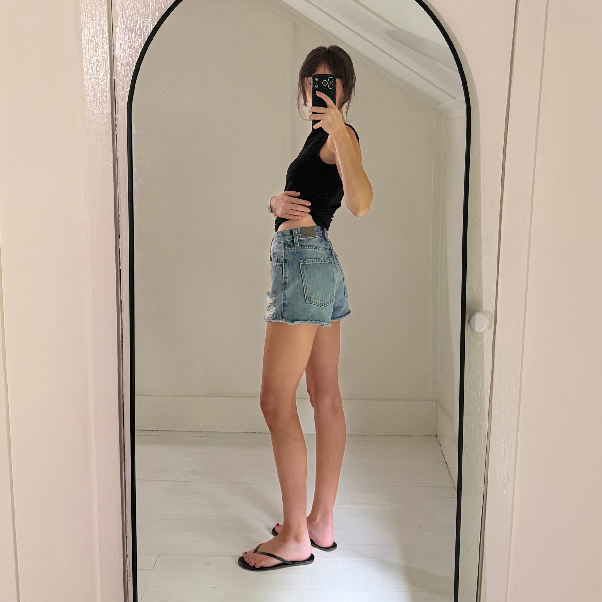 Carmar Distressed Ripped Cutoff Jean Shorts Size 25