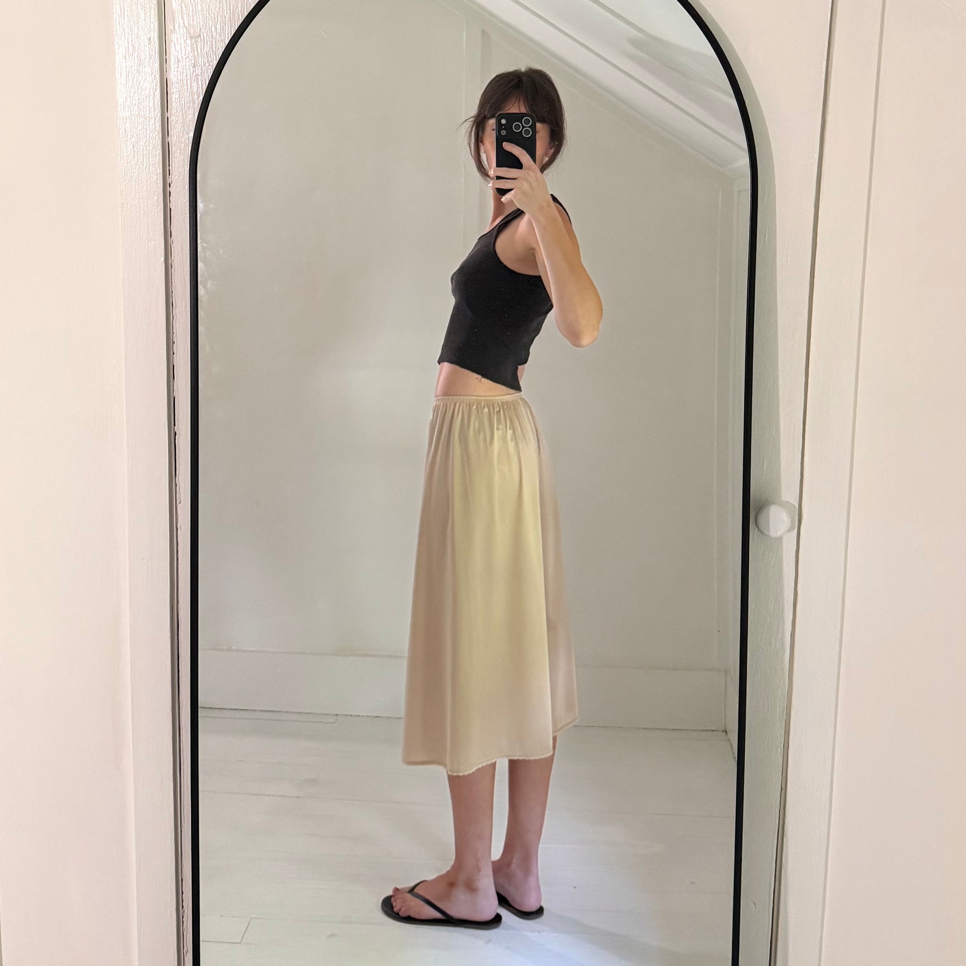 Vanity Fair Vintage Y2K Lace Trim Midi Slip Skirt Size L