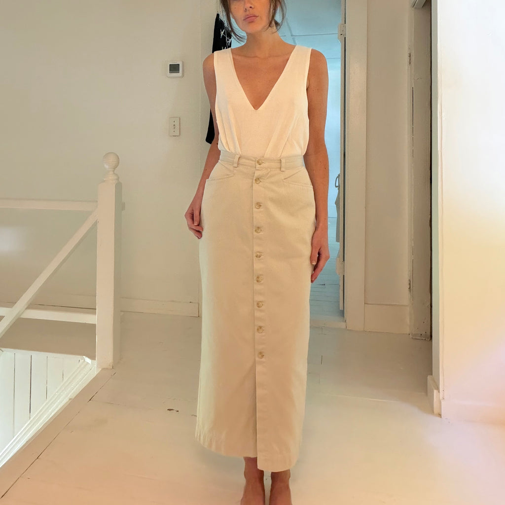 Gap Vintage 90s Buttoned Midi Pencil Skirt Size 1