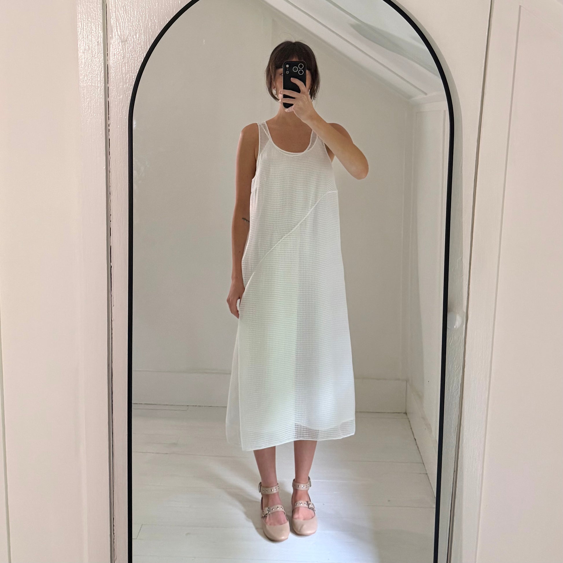 Maison Margiela SS 2020 Sheer Mesh Bias Cut Midi Dress Size 42