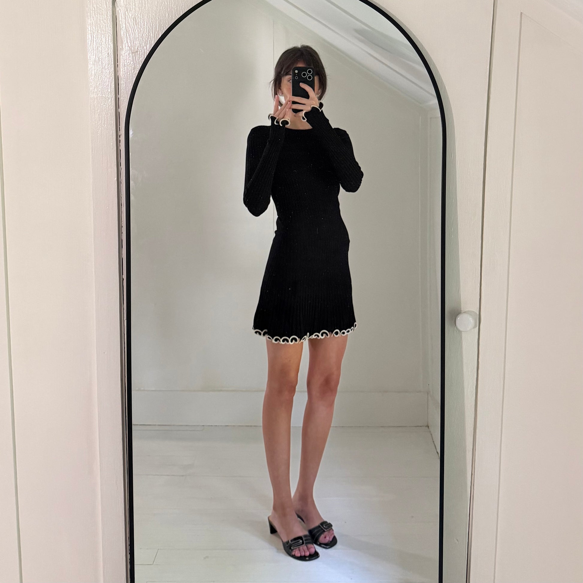 ML Monique Lhuillier Sona Knit Contrast Trim Mini Dress Size XSP