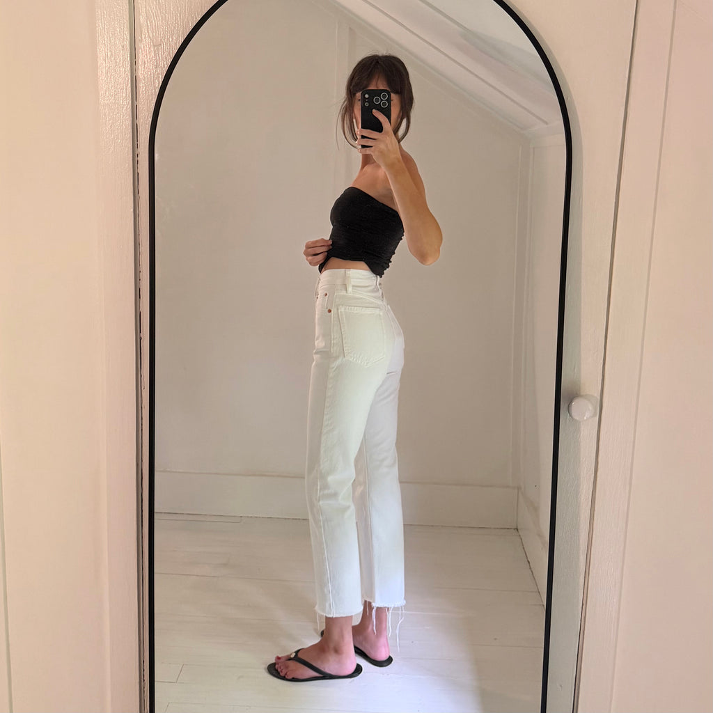 Mango Havana Cropped Straight Leg Jeans Size 1