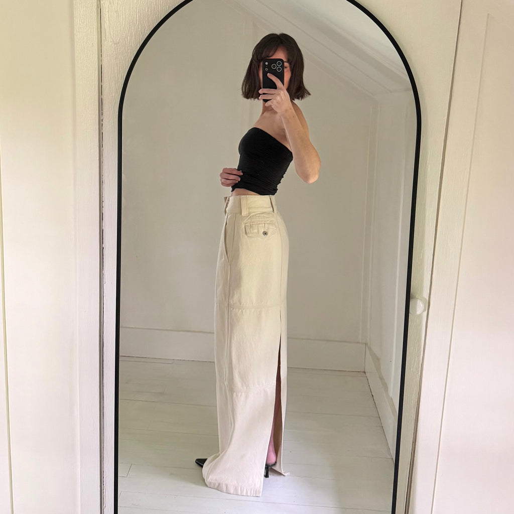 Helsa Canvas Maxi Skirt in Ecru Size XS