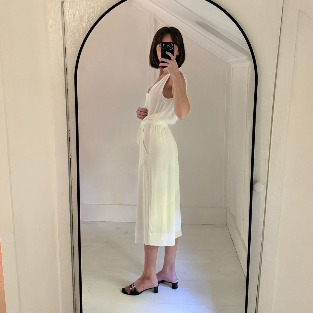 Babaton / Aritzia Maximillian Tie Waist Cropped Wide Leg Jumpsuit Size XS