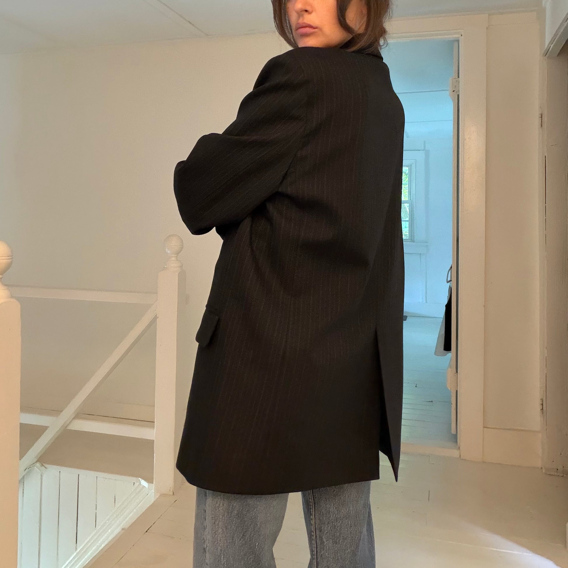 Normal / The Frankie Shop Wool Pinstripe Oversized Blazer Jacket Size XS/S
