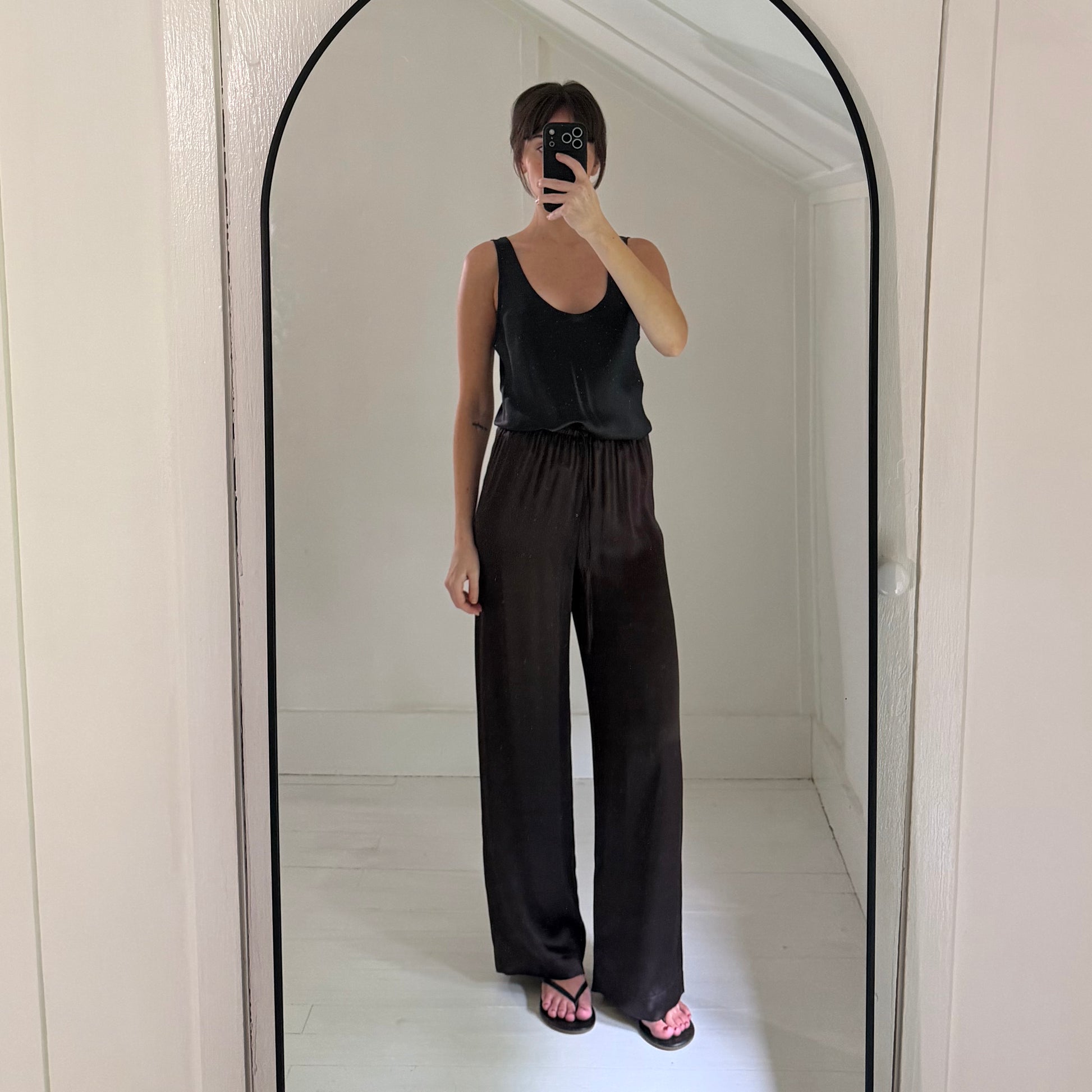 & Other Stories Drawstring Satin Trousers in Dark Brown NWT Size 0