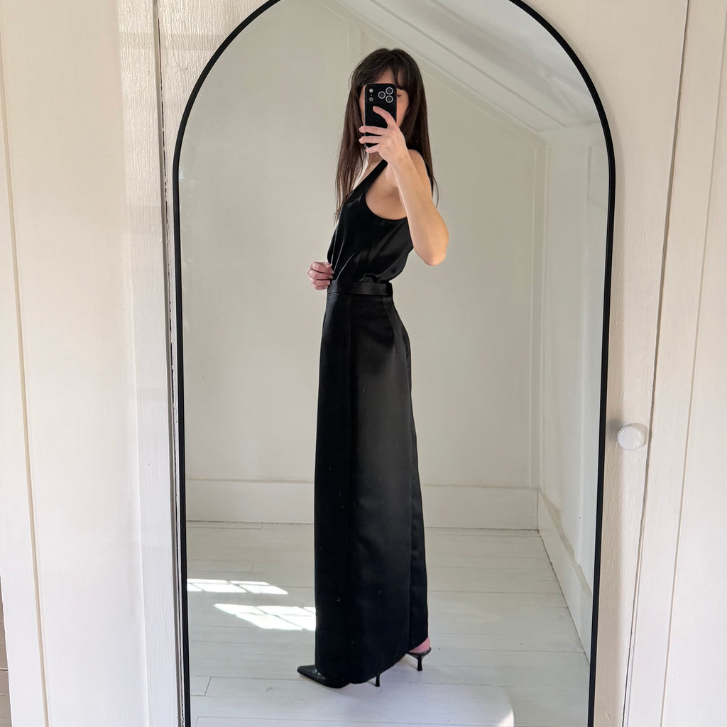 J.R. Nites by Caliendo Vintage 90s Satin Straight Maxi Skirt Size 6P
