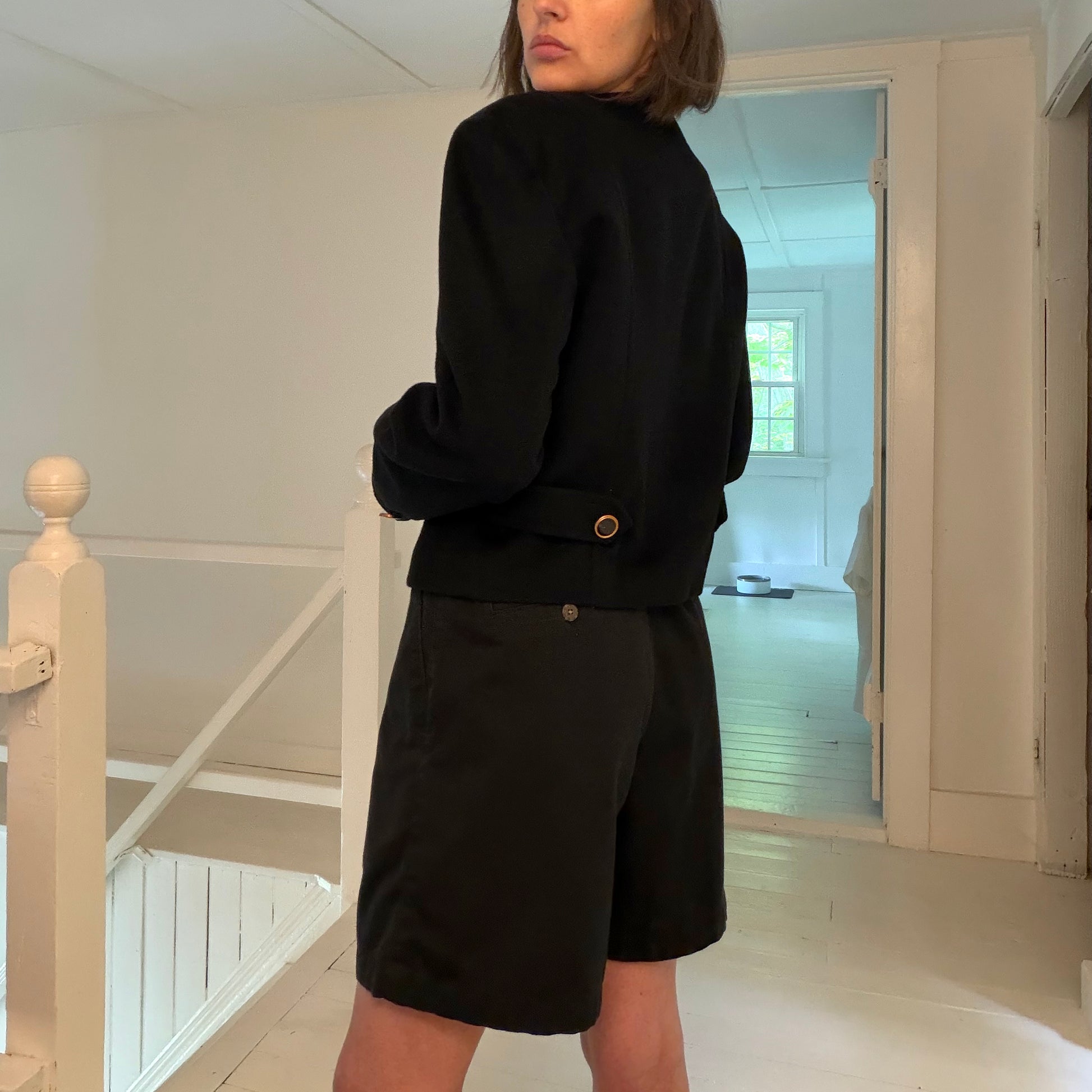 Ann Taylor Vintage 90s Wool Cashmere Collarless Blazer Jacket Size 4