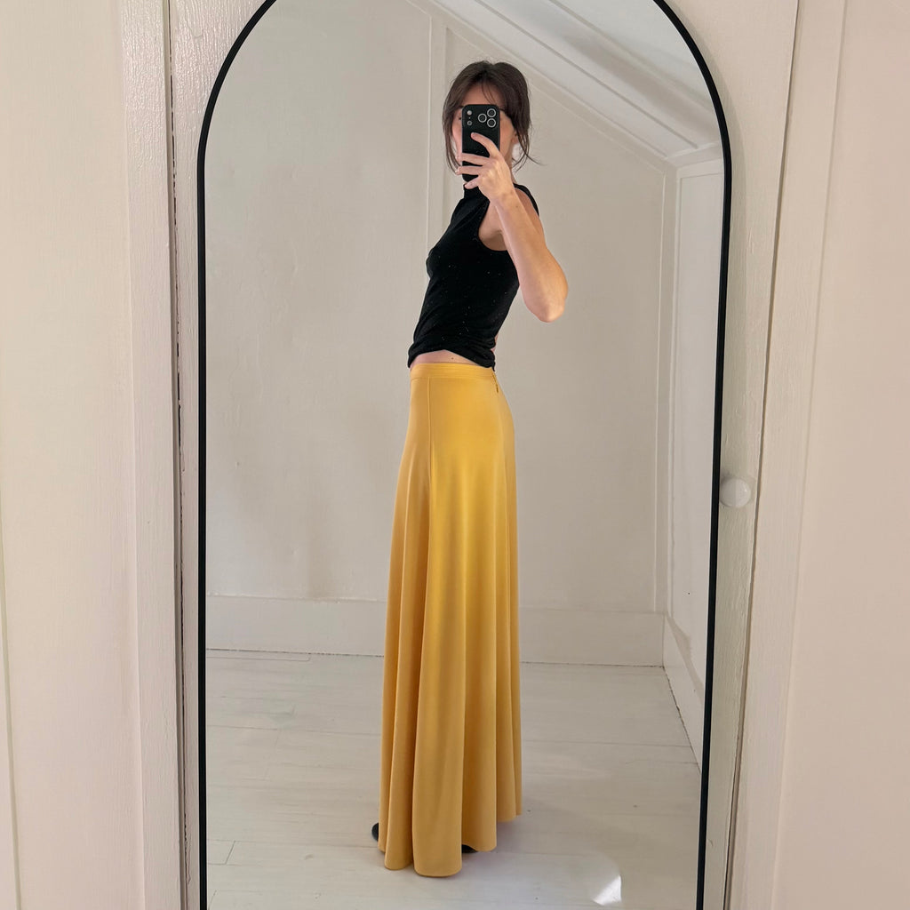 Toteme Fluid Jersey Midi Skirt in Cornsilk Size S
