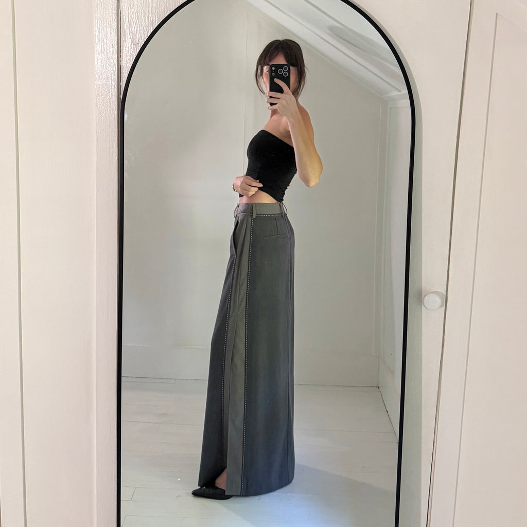 Remain Birger Christensen Two Color Maxi Skirt in Castlerock Combo Size M