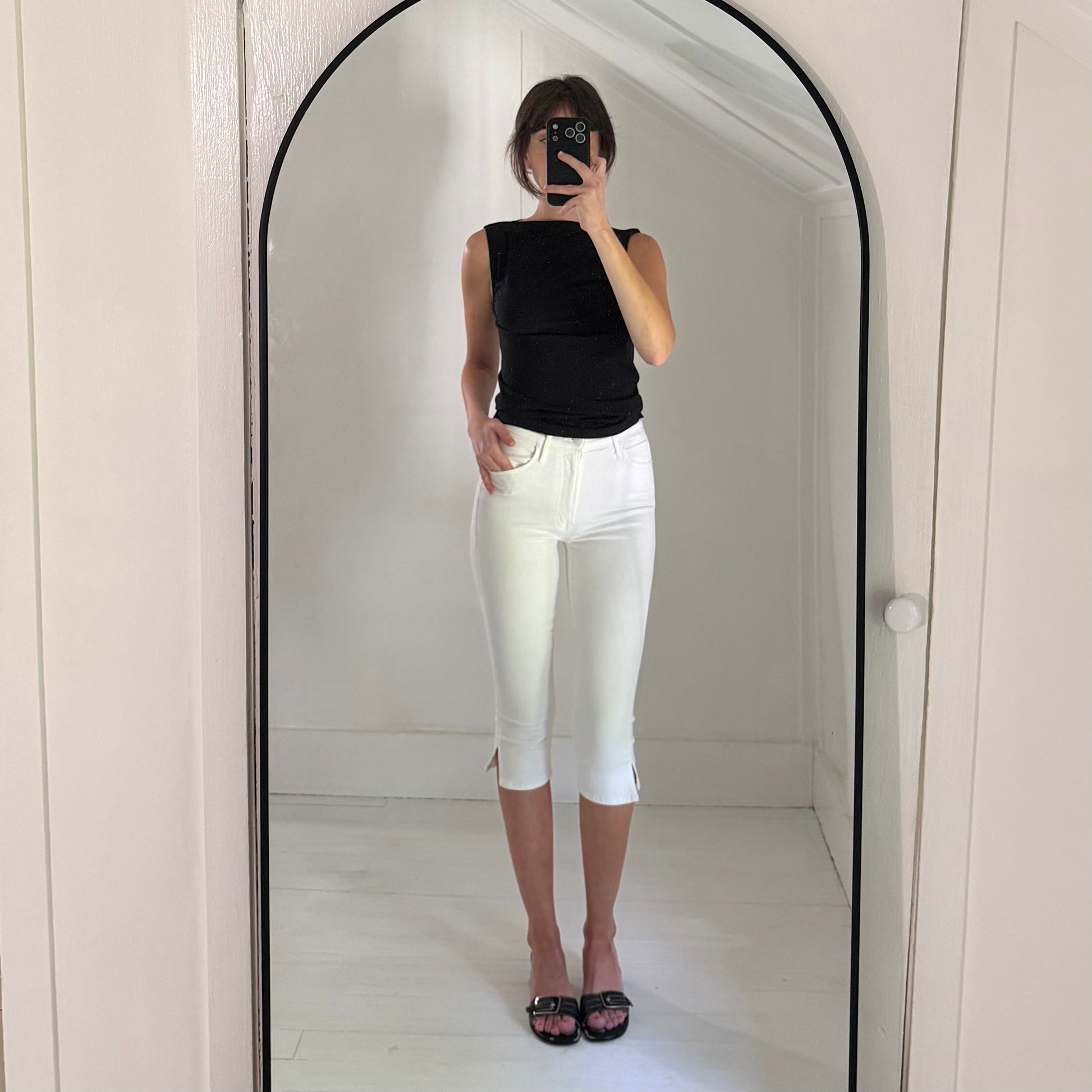 Mother The Stunner Zip Bunny Snip Capri Jeans Fairest Of Them All Size 24