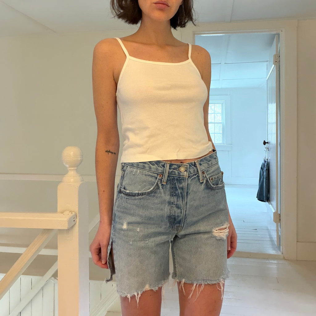 Grlfrnd Reworked Karolina Distressed Jean Shorts A Little More Love Size 25