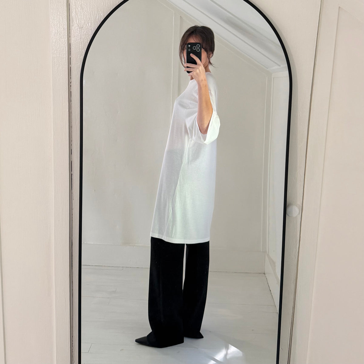 Toteme Tencel-Cotton Relaxed Tee Dress in White Size XS