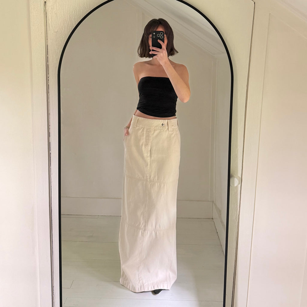 Helsa Canvas Maxi Skirt in Ecru Size XS