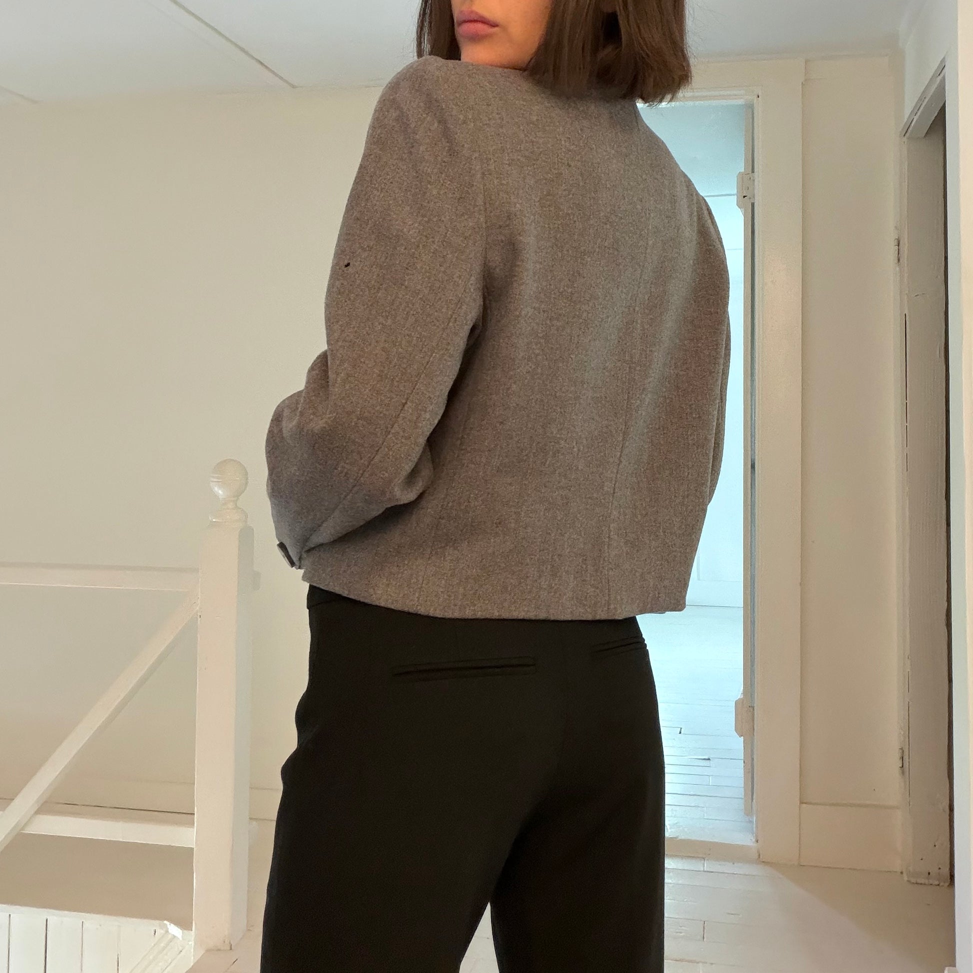 Evan Picone Vintage 80s Wool Double Breasted Cropped Blazer NWT Size 8P