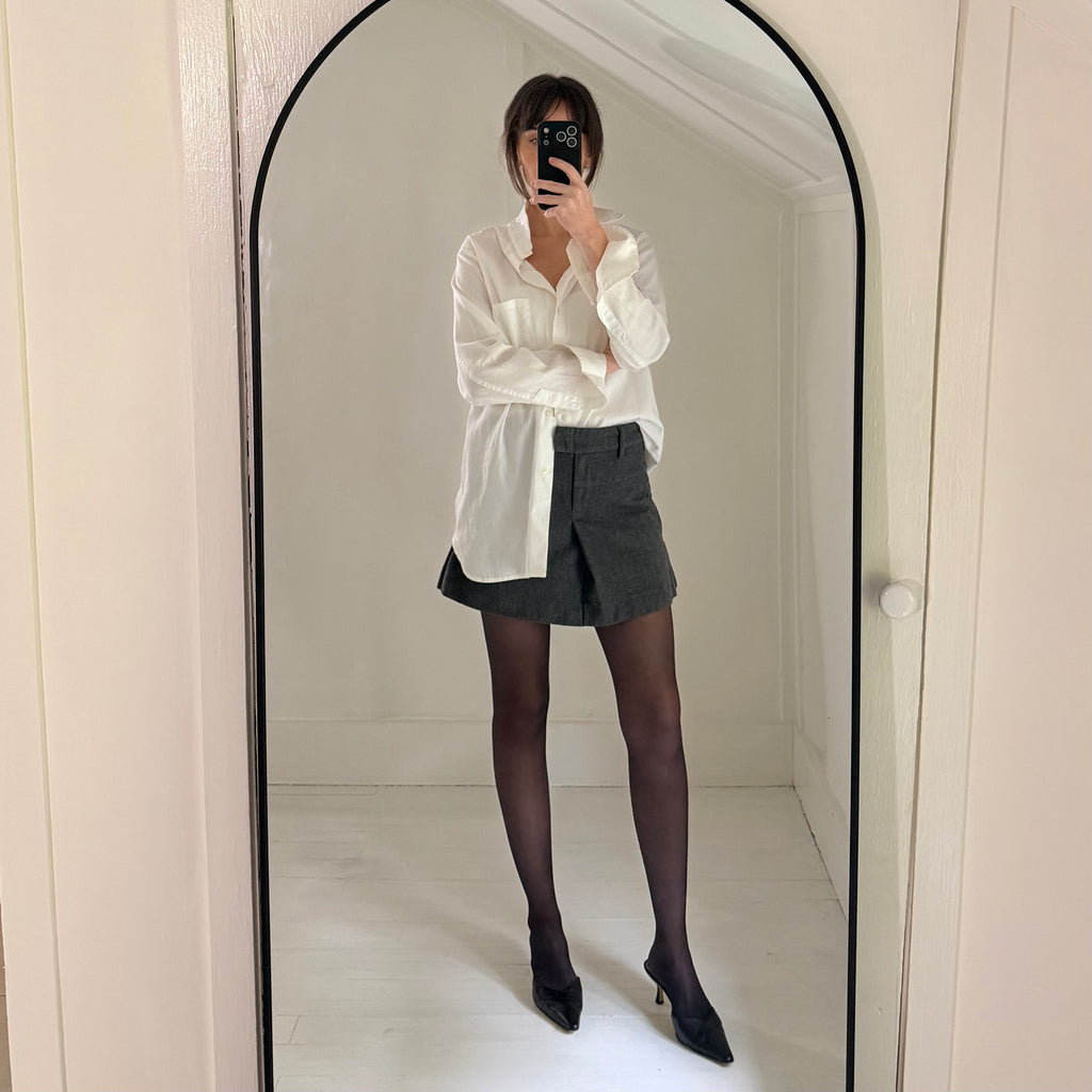 See By Chloe Y2K Wool Pleated Mini Skirt Charcoal Grey Size US 4