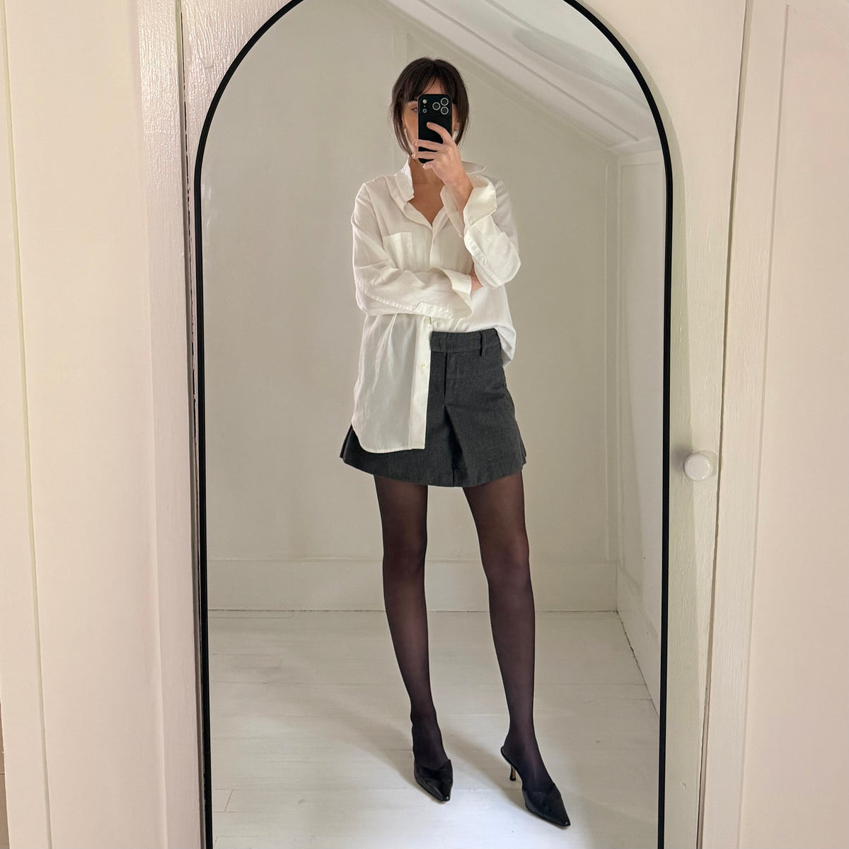 See By Chloe Y2K Wool Pleated Mini Skirt Charcoal Grey Size US 4