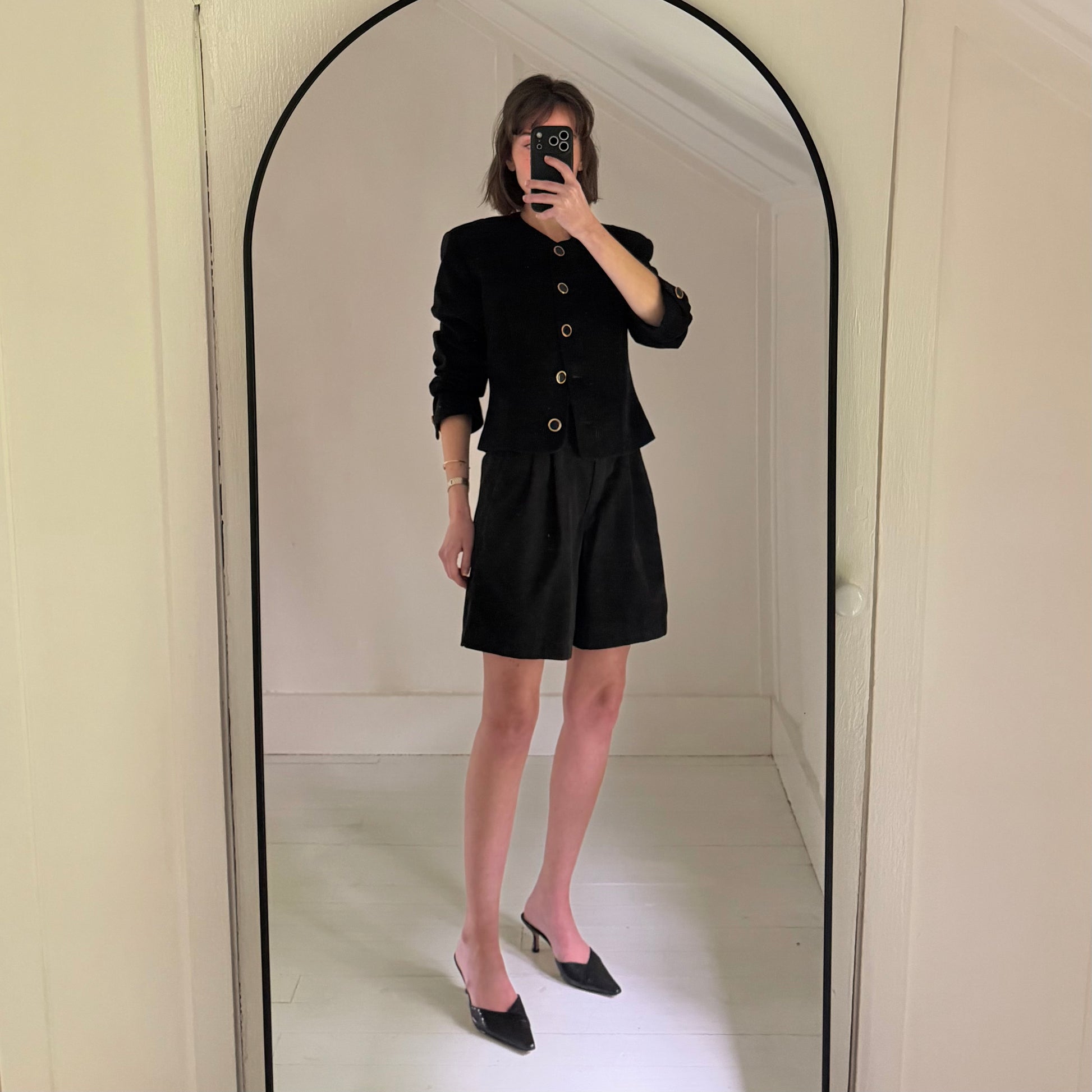 Ann Taylor Vintage 90s Wool Cashmere Collarless Blazer Jacket Size 4