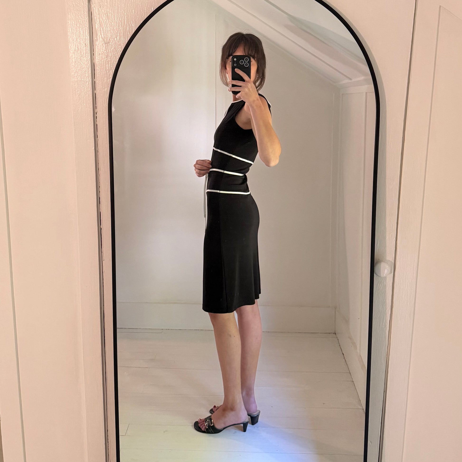 Petite Sophisticate Vintage Y2K Tie Waist Mini Pencil Dress Size P