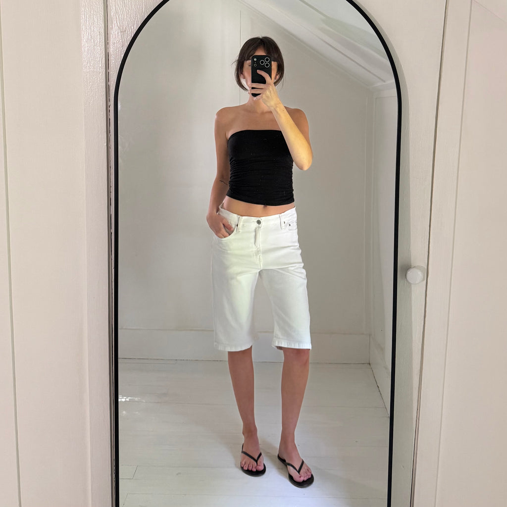 Polo Ralph Lauren The Sullivan Slim Bermuda Jean Shorts Dell White Size 20 NWT