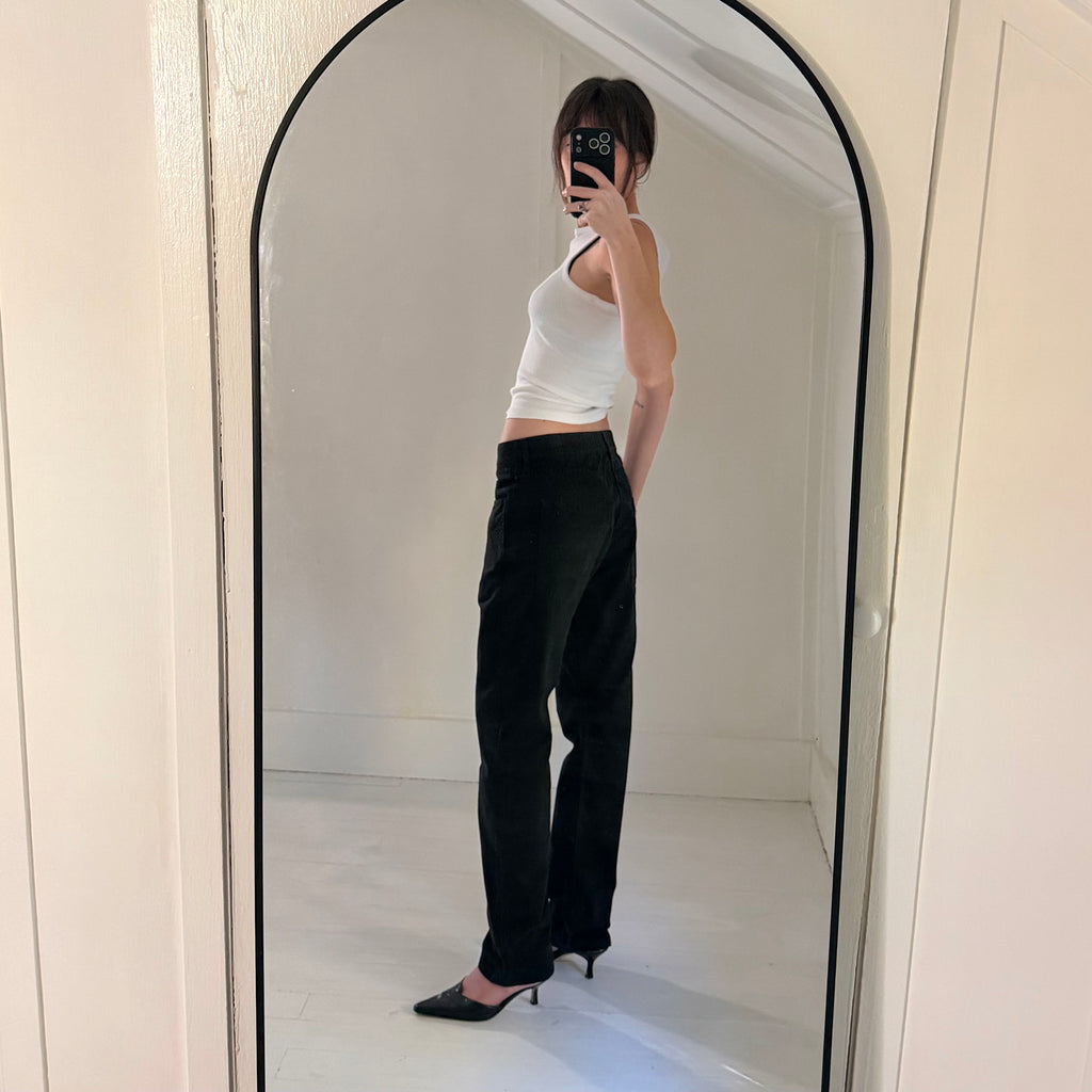 Saint Laurent D47 Straight Fit Low Waist Pants Size Mens 30 Black
